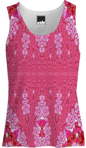 Pretty Pink Lacy Pattern Tank Top