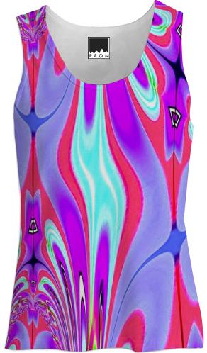 Purple Aqua Red Abstract Tank Top