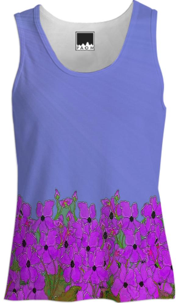 Purple Flowers Digital Painting Tank Top