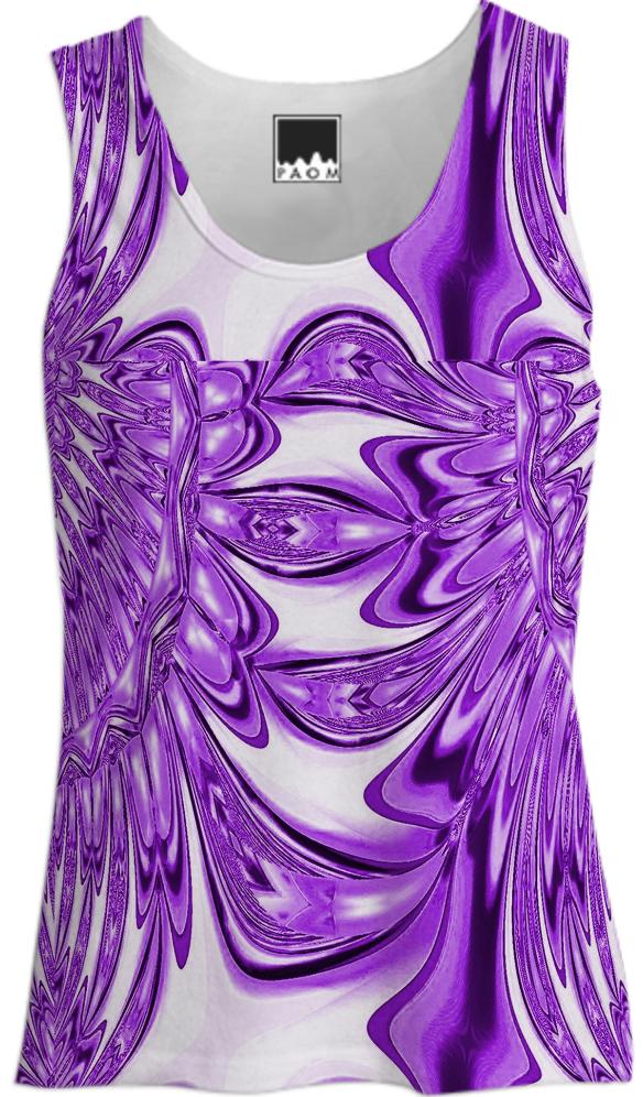 Purple White Abstract Tank Top