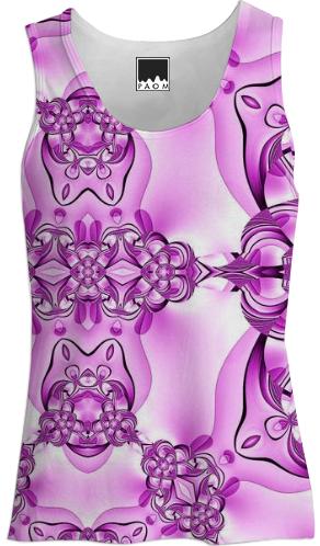 Purple White Abstract Tank Top