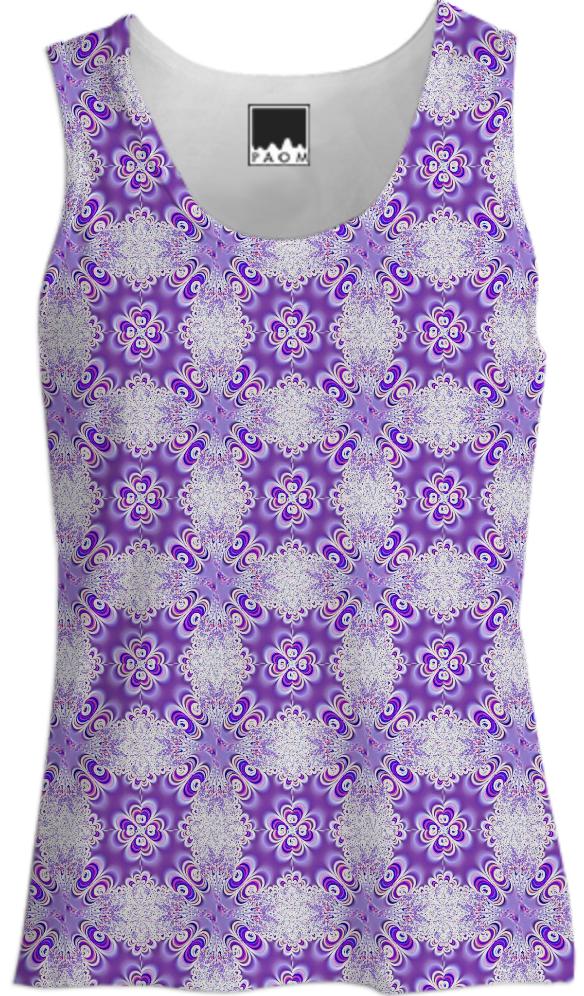 Purple White Lace Tank Top