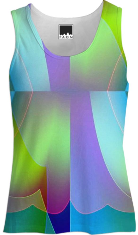 Rainbow Green Purple Abstract Tank Top