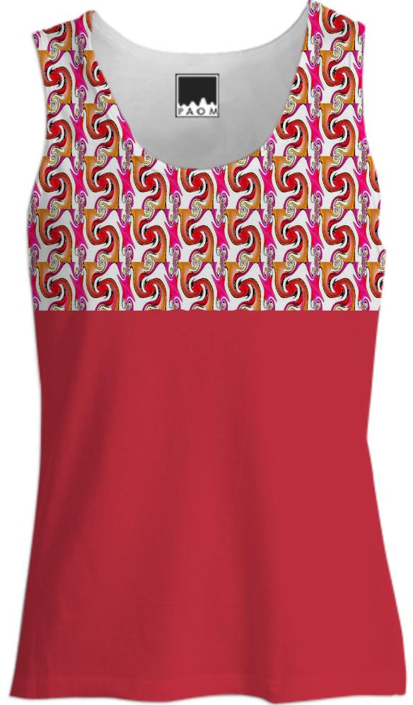 Red Abstract Tank Top