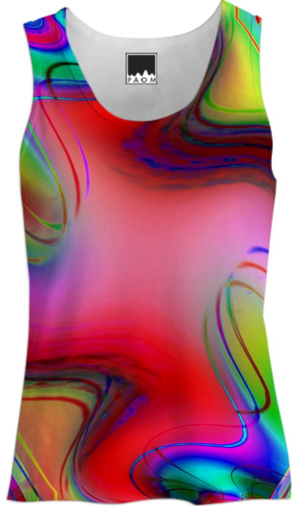 Red Passion Abstract Tank Top