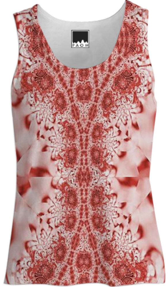 Red Pink Lace Tank Top