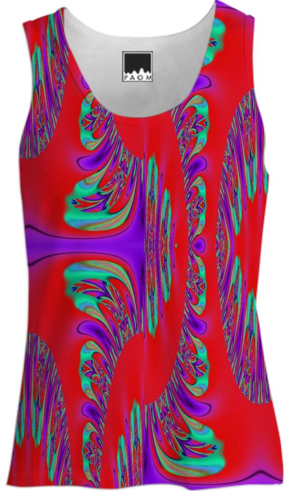 Red Purple Green Abstract Tank Top