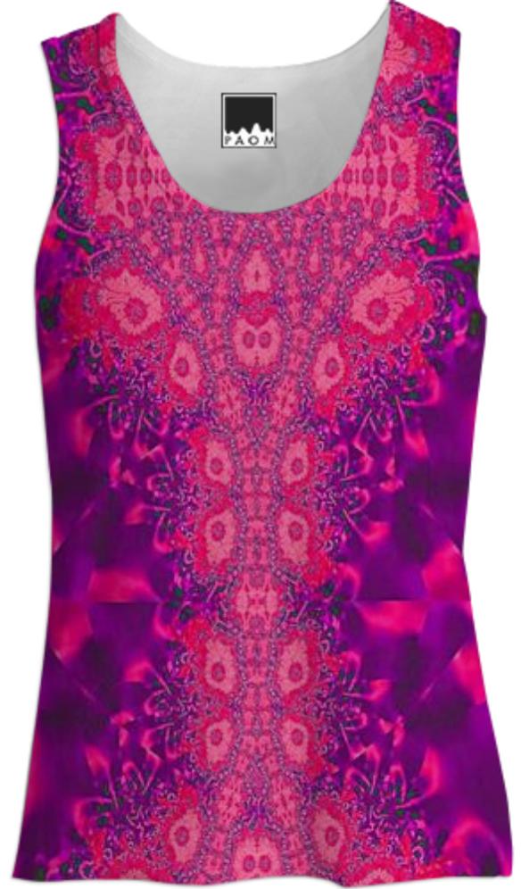 Red Purple Lace Tank Top