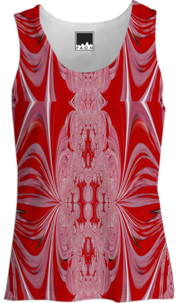Red White Abstract Tank Top
