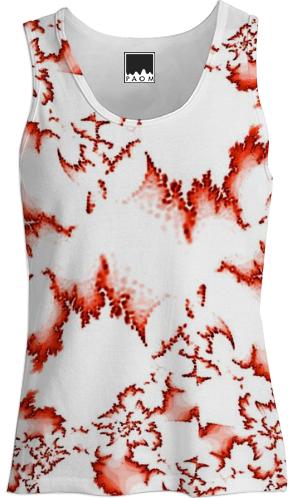 Red White Fractal Tank Top