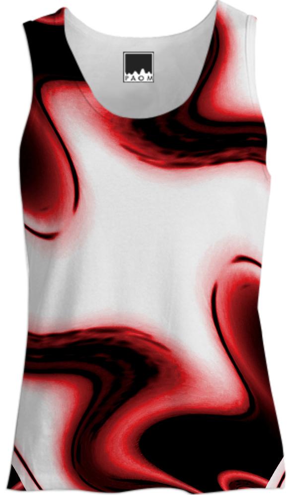 Red White Passion Abstract Tank Top