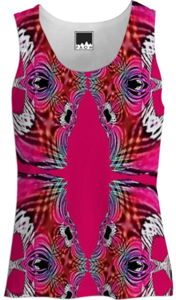 Rose Pink Abstract Tank Top