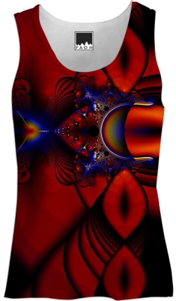 Ruby Abstract Stained Glass Window