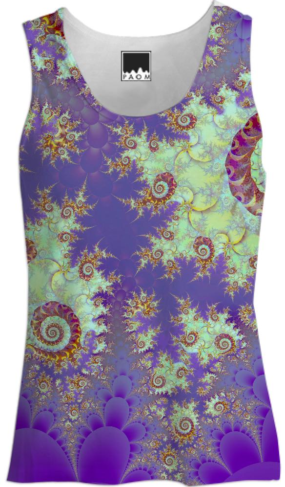 Sea Shell Spiral Abstract Violet Cyan Stars