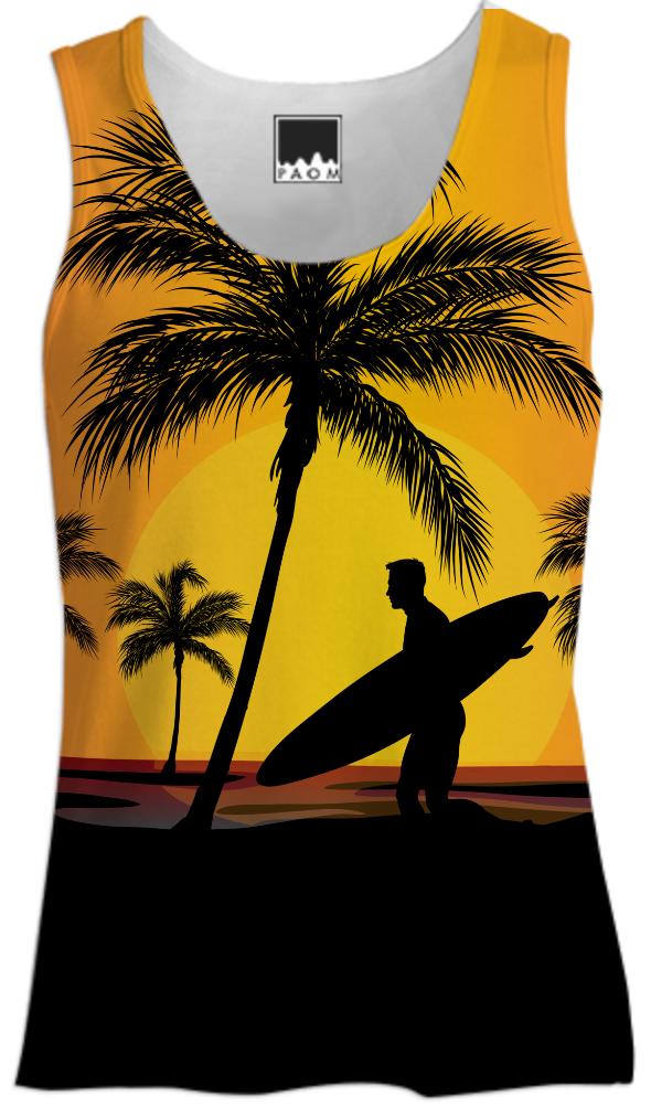Surfer at sunset