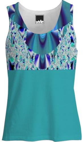 Teal Abstract Tank Top