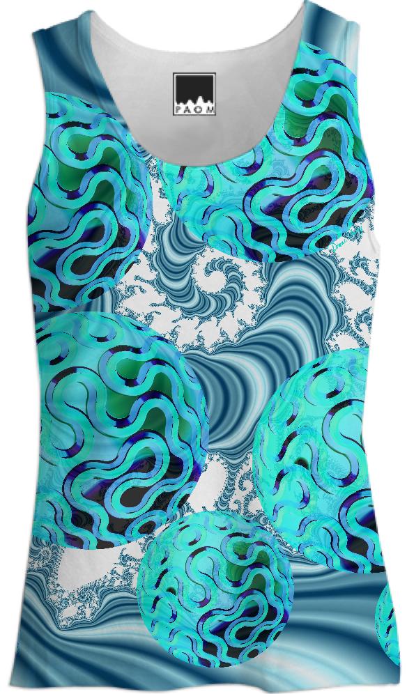 Teal Sea Forest Abstract Fractal Underwater Ocean