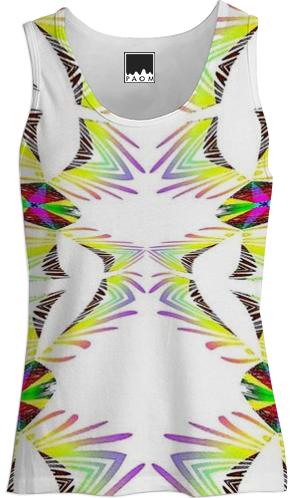 White Yellow Purple Abstract Tank Top