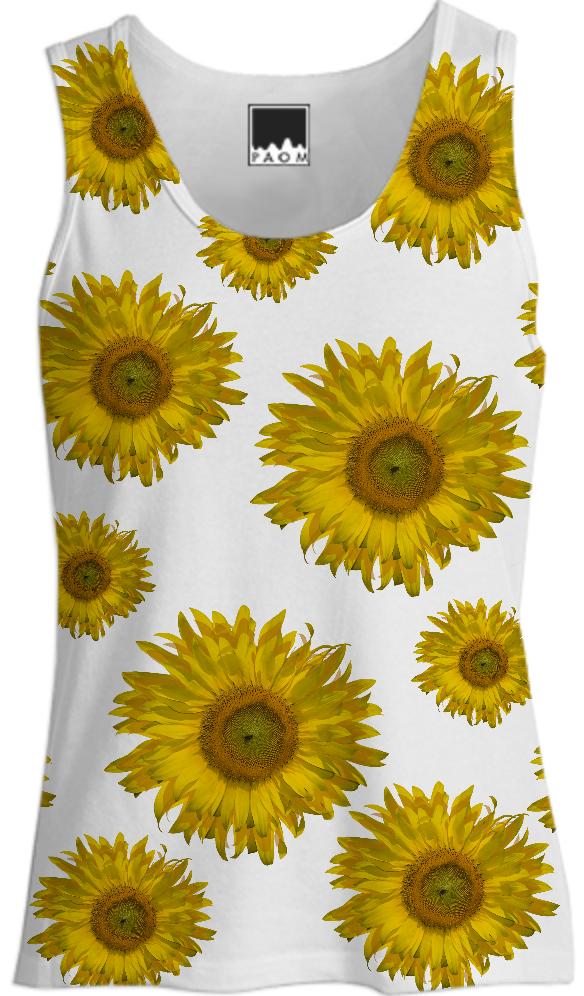 Yellow Scattered Sunflowers Tank Top