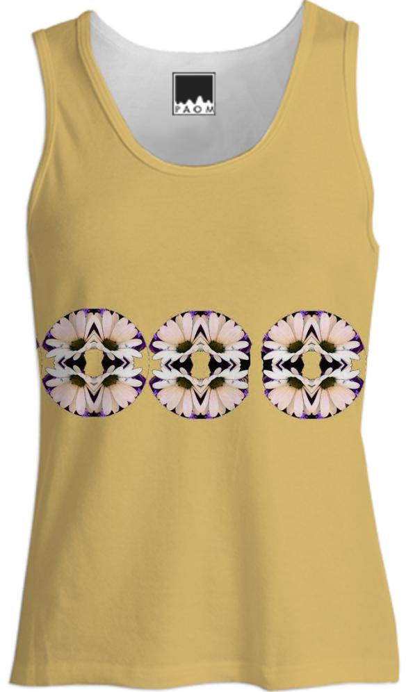 Yellow with Pink Daisies Tank Top