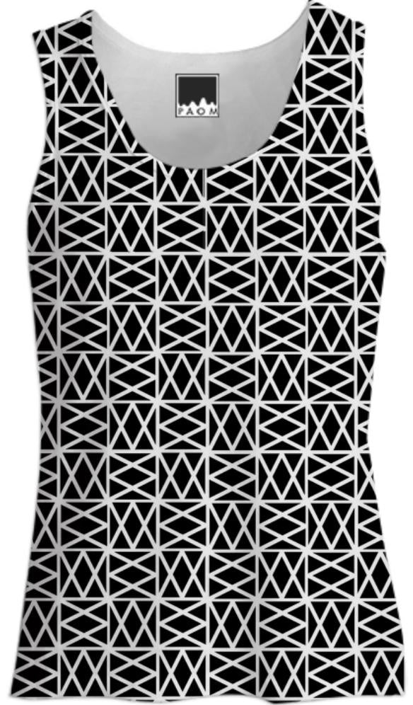 Black and white geometric criss cross