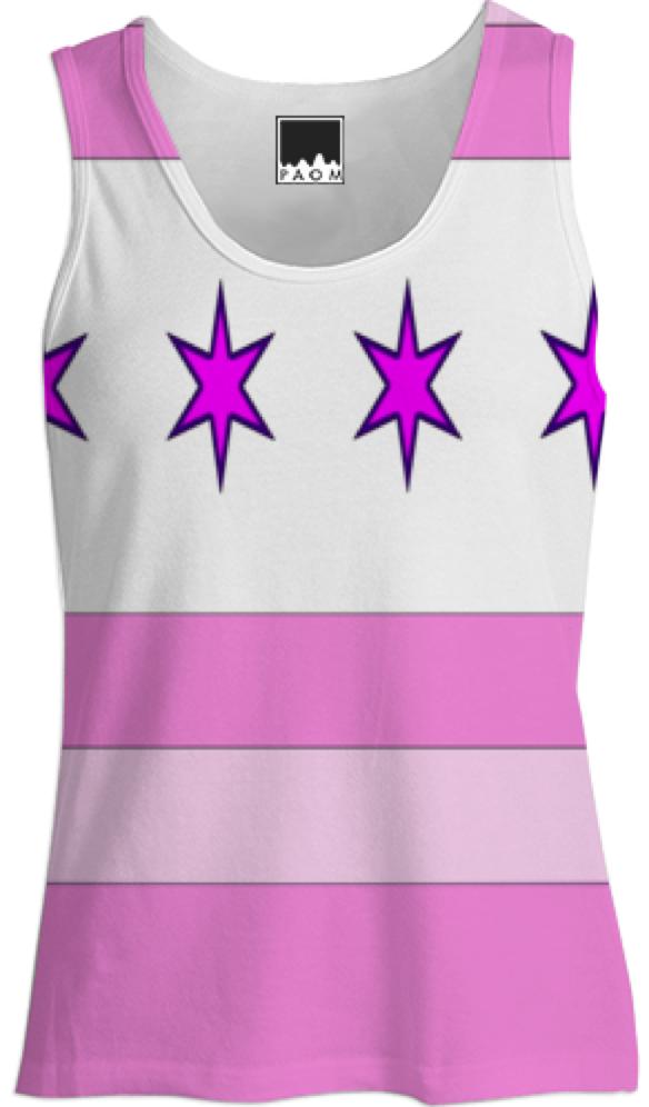 Pink Chicago Flag Women s Tank Top