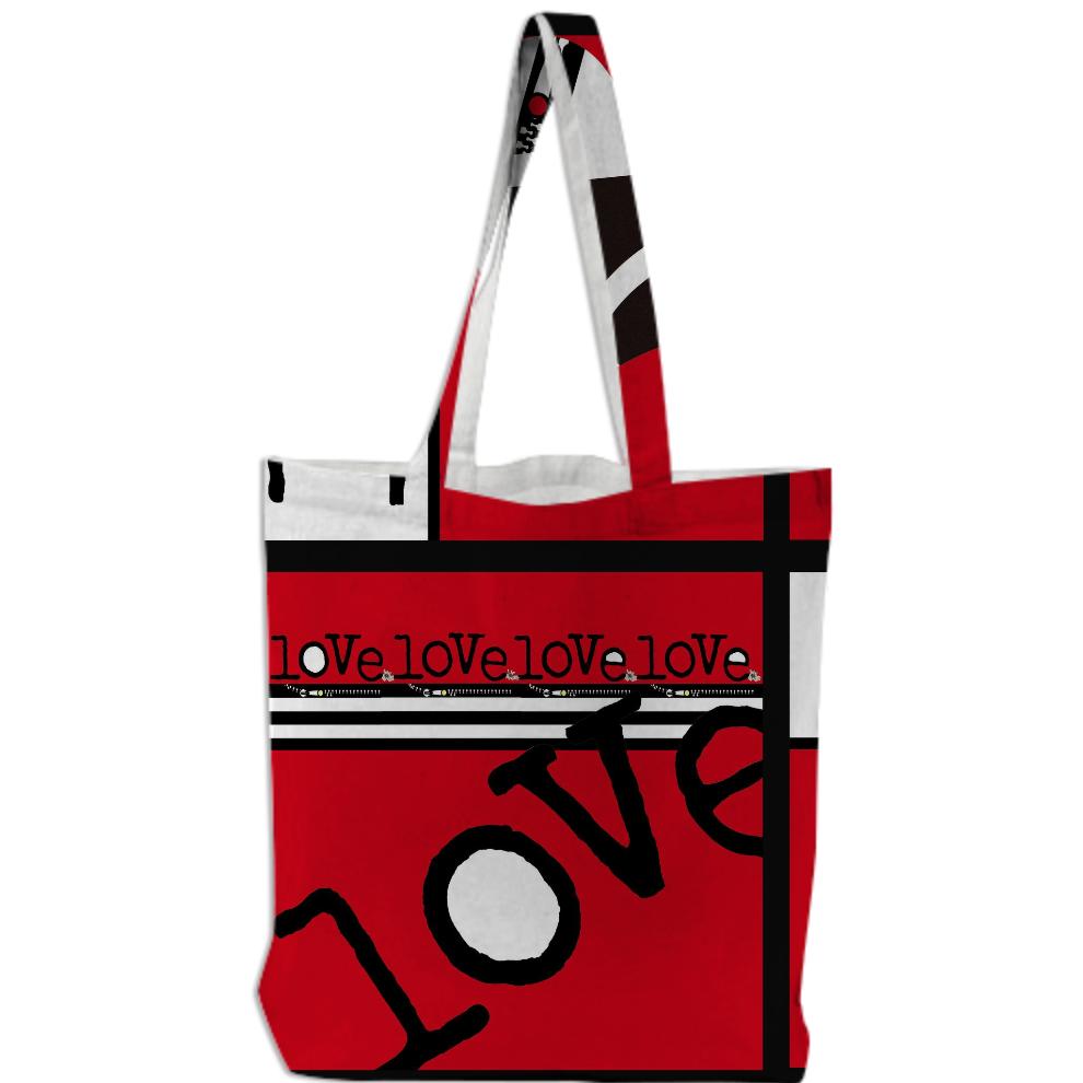 ArtyZen Studios Red Love Wordplay Bag