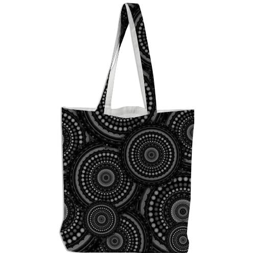 Black and White Mandala Pattern Tote Bag