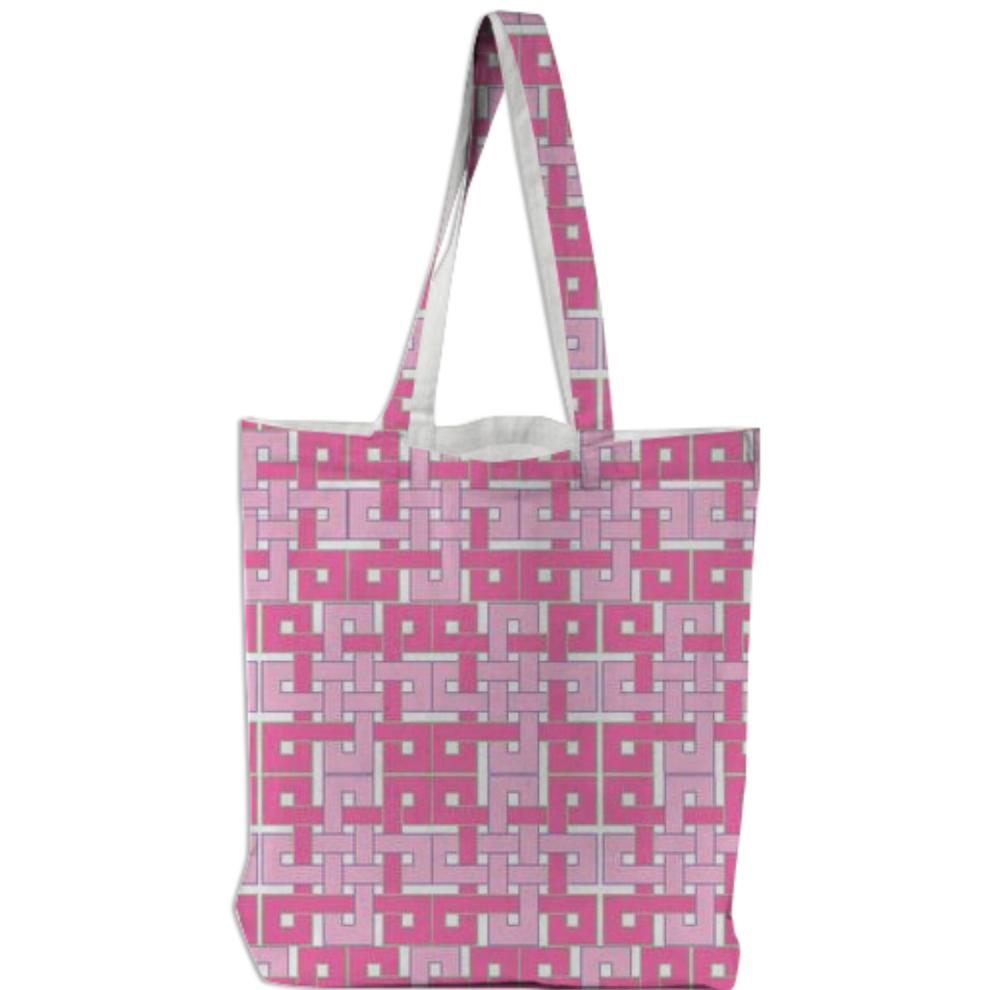 Celtic Squares in Pink Tote Bag