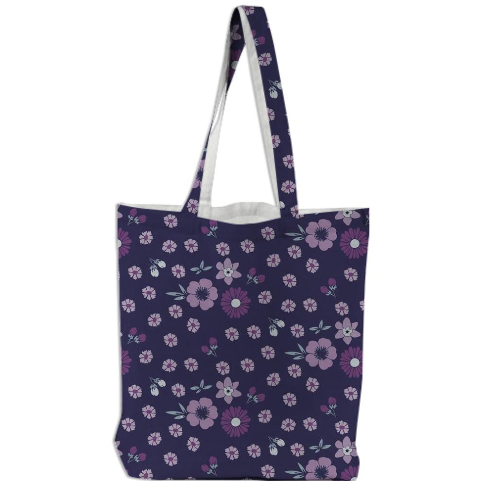 Purple and Lavender Floral Tote