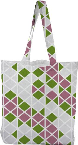 Abstract Geometric Pattern Pink Green and White
