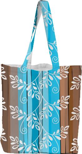 Brown and blue floral pattern with stripes