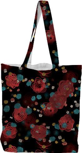 Sprouted Spirals Red and Blue Tote Bag