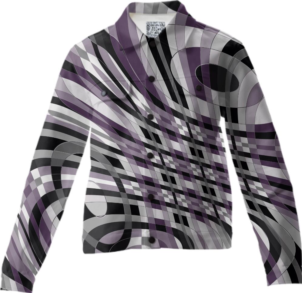 Abstract 360 Plum and Gray Twill Jacket