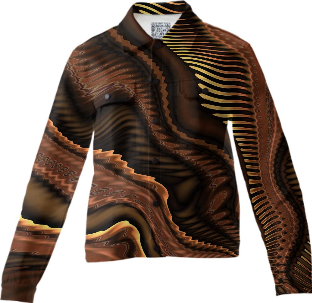 Contemporary Abstract 370 in Brown Twill Jacket