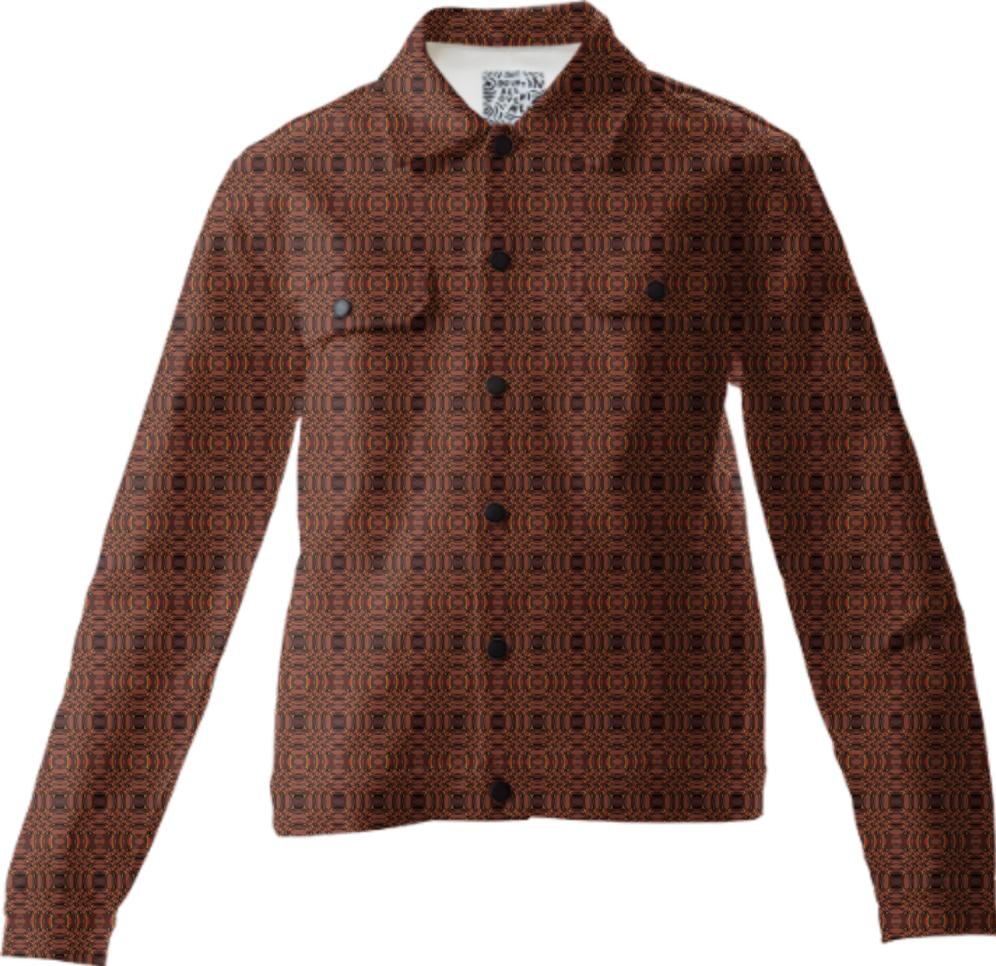 Elegant Brown Pattern Twill Jacket