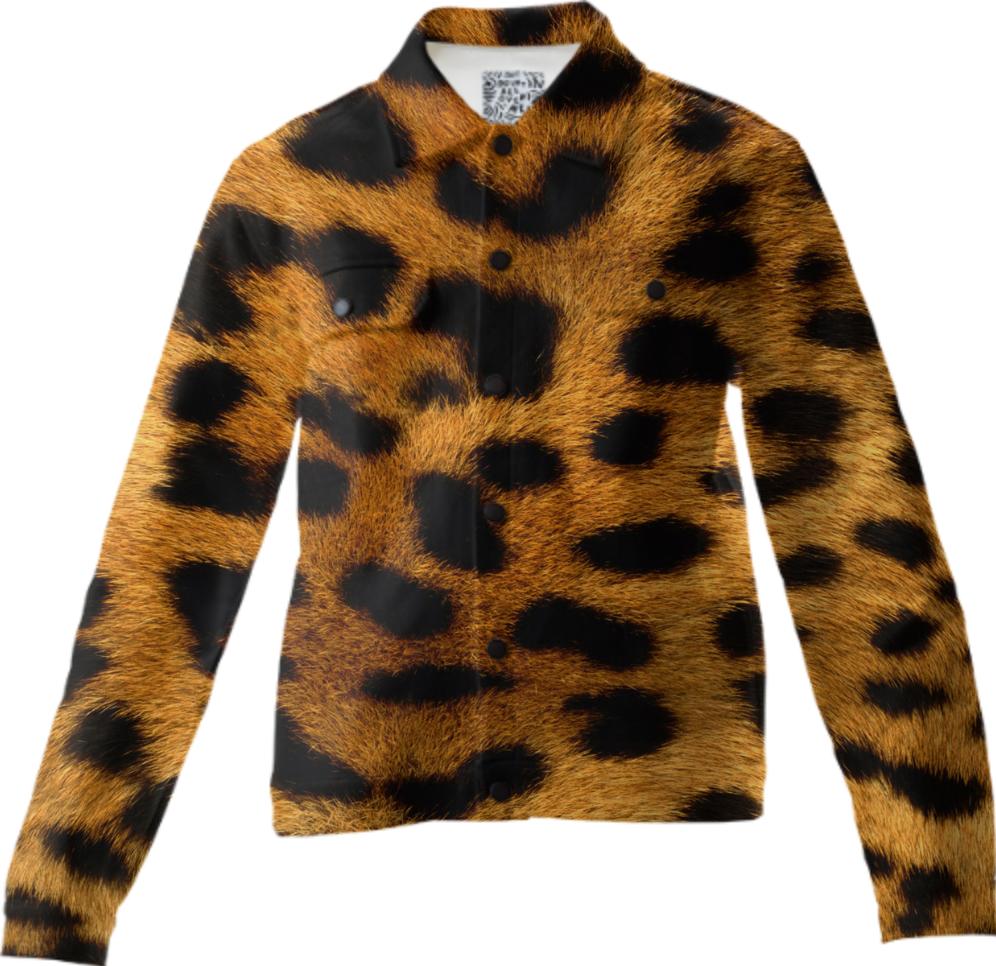 Leopard Print Twill Jacket