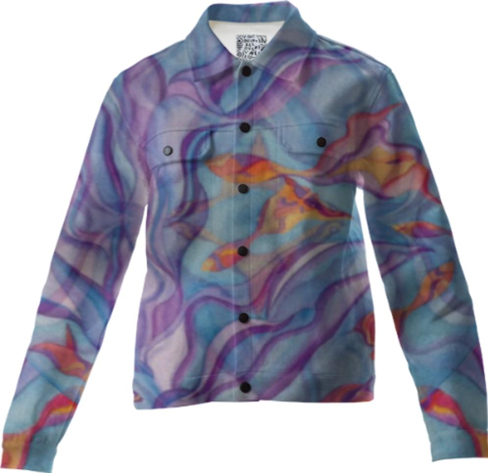 Mack Love Art Aqua Blue Twill Jqacket