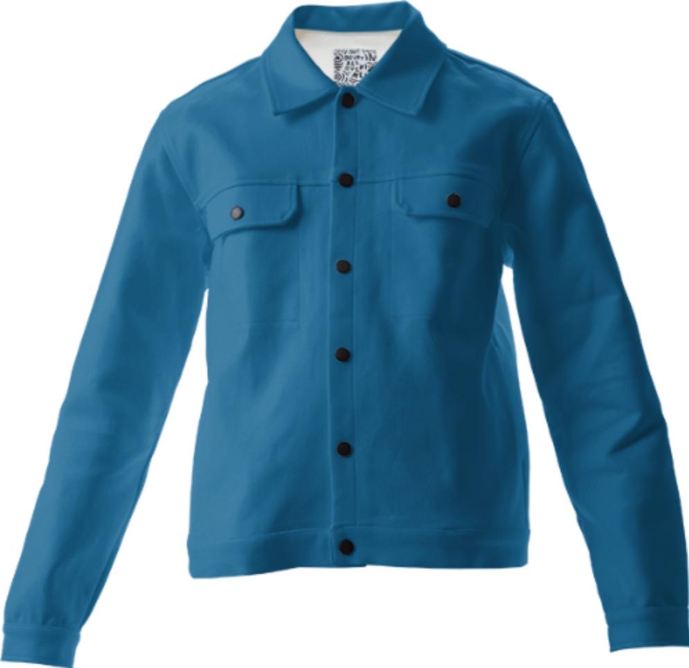 Solid Mid Tone Blue Twill Jacket