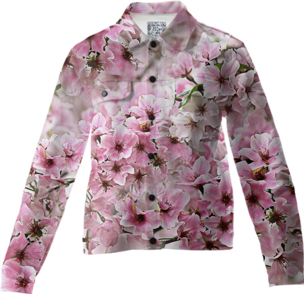 Springtime Cherry Blossom Twill Jacket