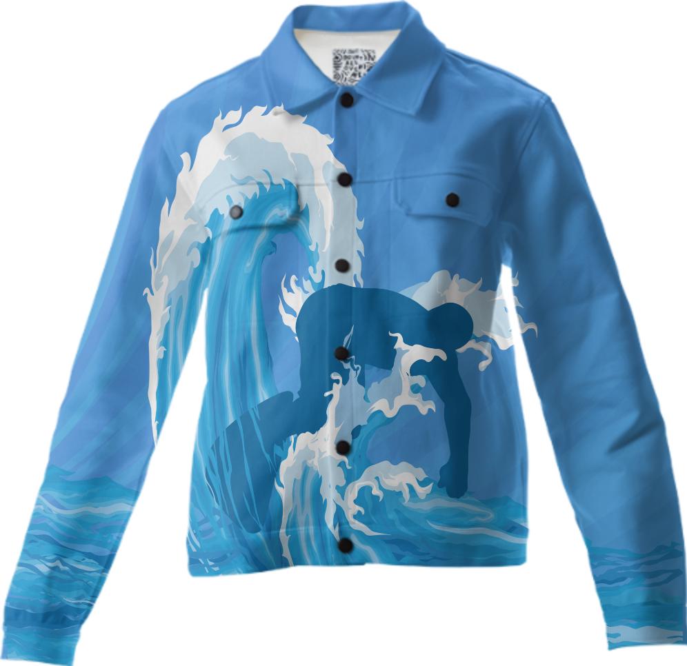 Surfer and wave