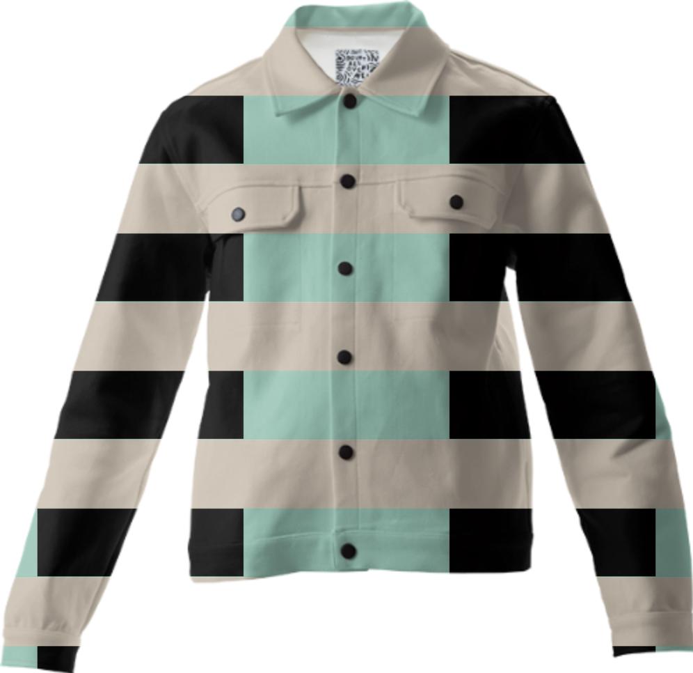Tan Mint Black Checkerboard Twill Jacket