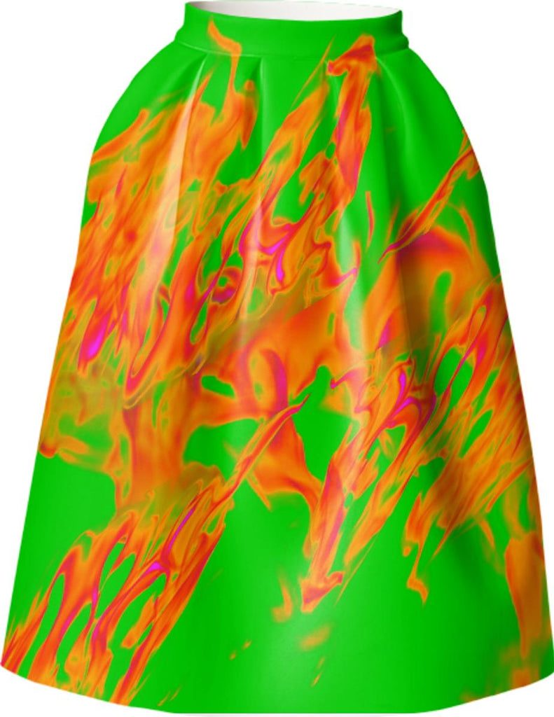 Flaming Rave Neoprene Full Skirt