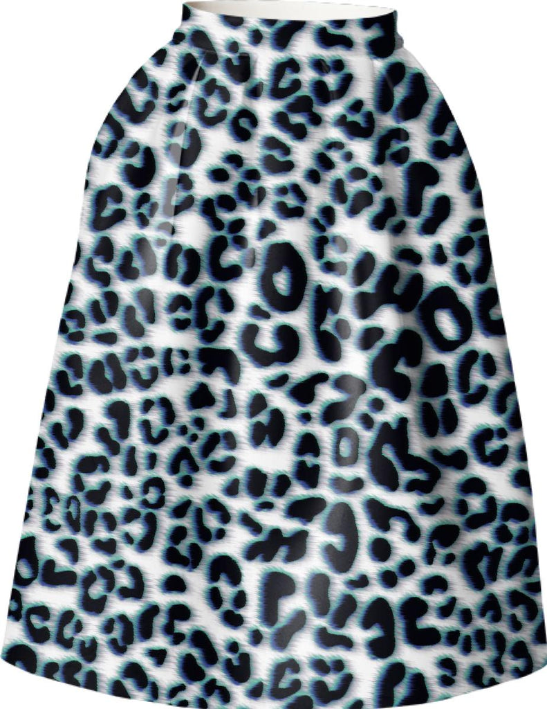 leopard pattern with neon blue highlights