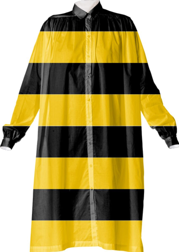 Bee Stripes Pattern Shirt Dress