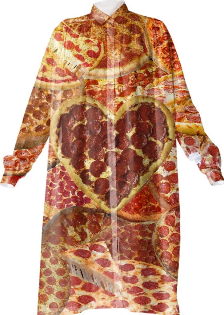 Pizza Button Up Dress