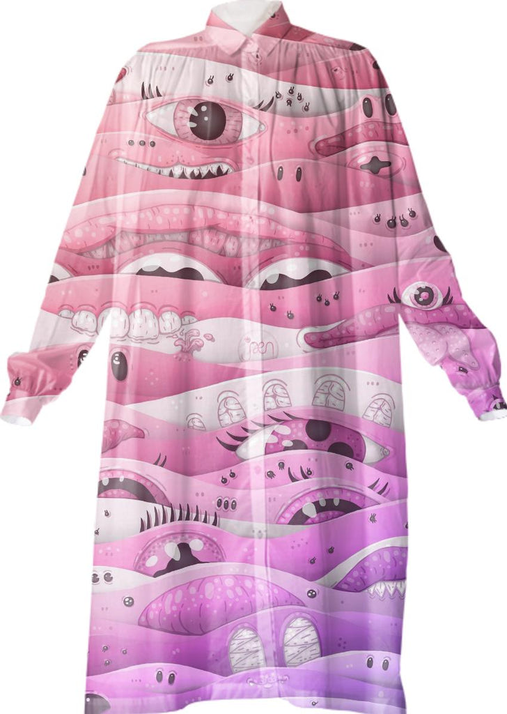 Psychedelic Pink Shirtdress