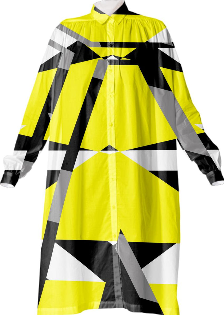 Yellow black and white pieces abstract design