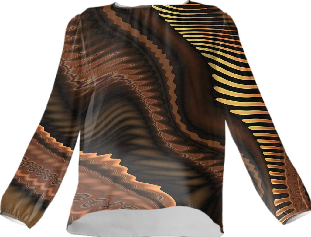 Contemporary Abstract 370 in Brown VP Silk Top