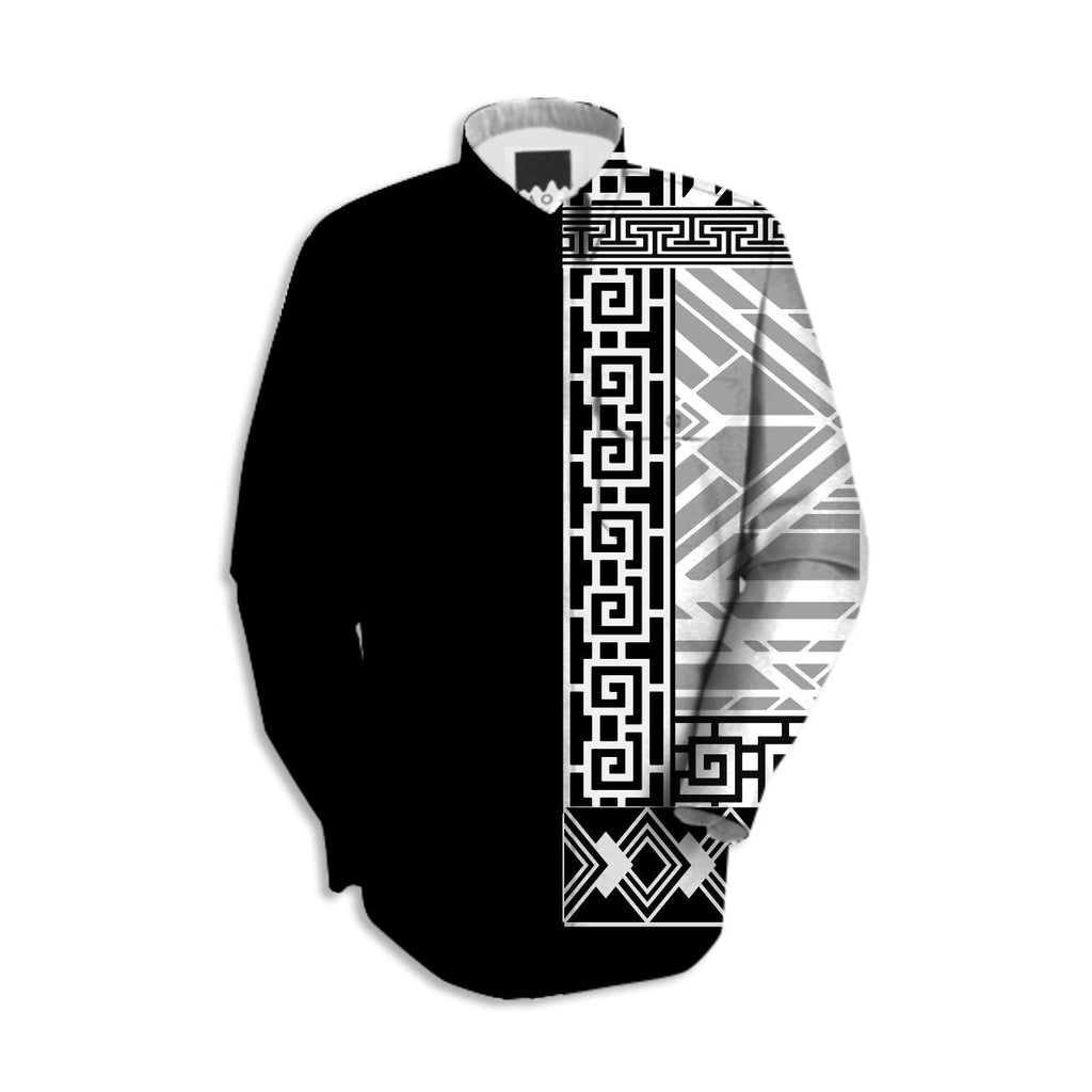 Empire Art Deco Black and White Mens Dress Shirt